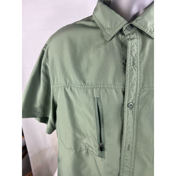 Men’s The American Outdoorsmen Vented Fishing Button Up Shirt Size XL Green EUC - Picture 3 of 6